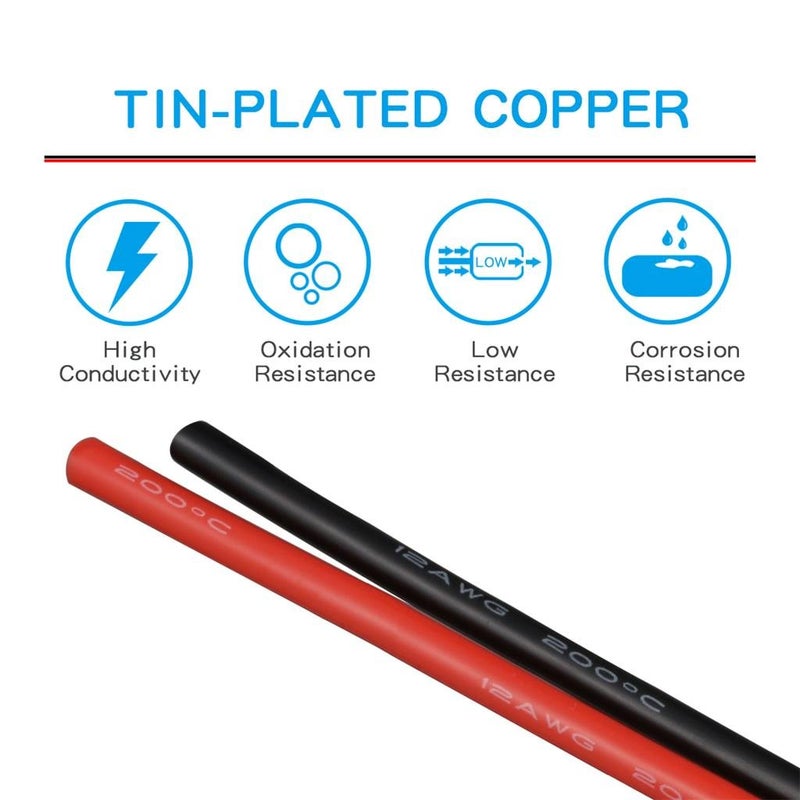 BNTECHGO 12 Gauge Silicone Wire Spool red and Black Each 25ft Flexible 12 AWG Stranded Tinned Copper Wire - Image 4